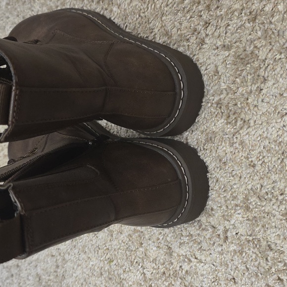 Torrid Brown Combat & Moto Boots - Picture 2 of 7